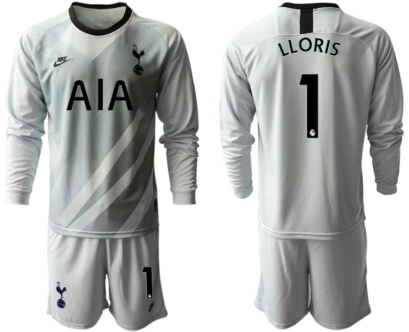 Men 2019-2020 club Tottenham Hotspur gray long sleeve goalkeeper #1 Soccer Jerseys